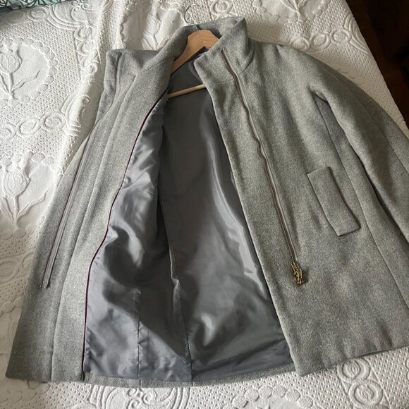 J. Crew Women's Gray Wool Coat - Picture 3 of 8